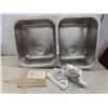 Image 1 : New Double Stainless-steel Sink Measuring 31 1/8" X 20" X 8 7/8" Deep