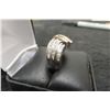 Image 2 : 14K Gold Sterling Silver and Diamond Ring, Size 7, 6.8 Grams
