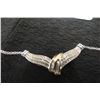Image 2 : 14K Gold Sterling Silver and Diamond Necklace, 17" Length, 8.9 Grams