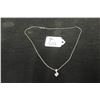Image 1 : Sterling Silver Necklace with Pendant, 16" Length, 4.8 Grams