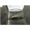 Image 2 : 10K Gold Emerald and Diamond Ring, Size 8, 1.4 Grams