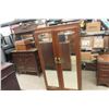 Image 1 : Wooden 2 Door Closet with Mirror, 65" x 36" x 20"