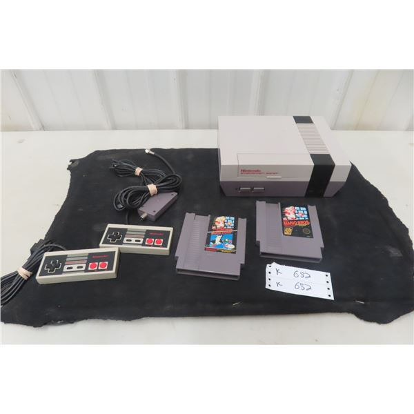 Nintendo NES Console with 2 Controllers & 2 Games - Not 