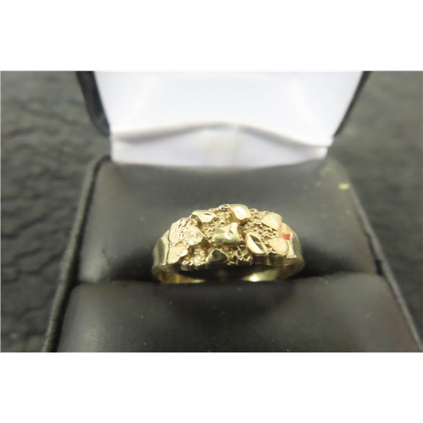 10k Gold Nugget Style Size 6 1/2 Ring 1.3 Grams 