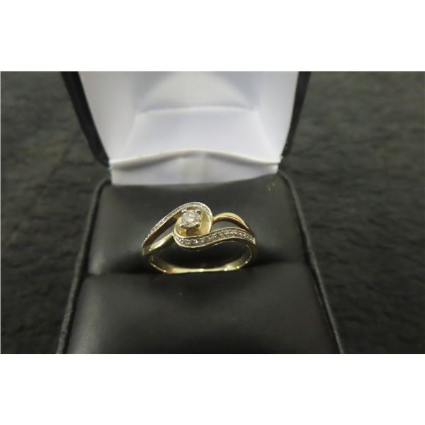 10k Gold & Diamond Ring Size 7 1/2 , 2.1grams 