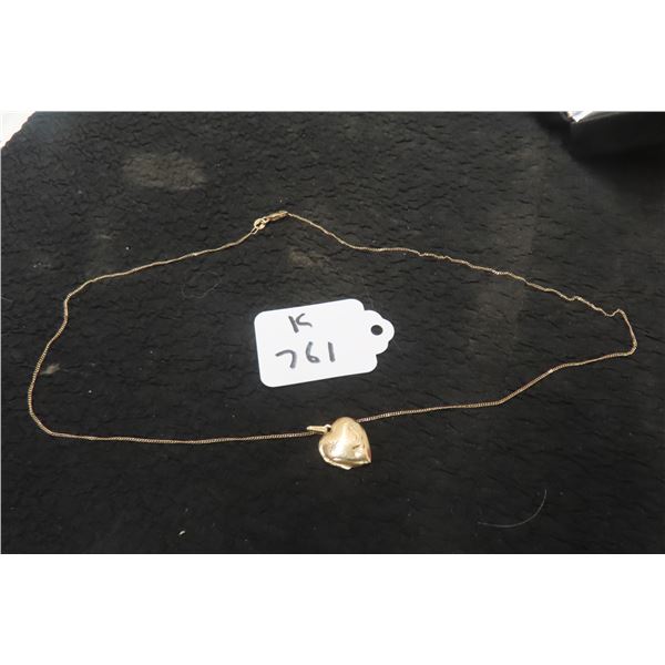 10k Gold Necklace with Locket 19'', 2.9grams 
