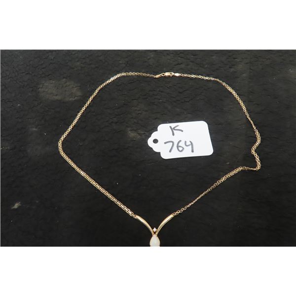 10k Gold,Diamond&Opal 17'' Necklace 3.6grams 