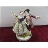 Image 2 : Three Dresden Lace Figurines, Largest 7 1/4" Tall, Some Skirt Damage.