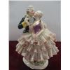 Image 8 : Three Dresden Lace Figurines, Largest 7 1/4" Tall, Some Skirt Damage.
