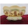 Image 2 : Antique Northwood Chrysanthemum Sprig Custard Glass Berry Set: One Master Bowl With Two Smaller…