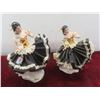 Image 2 : Three Dresden Lace Porcelain Figurines, Tallest 7", Some Skirt Damage.