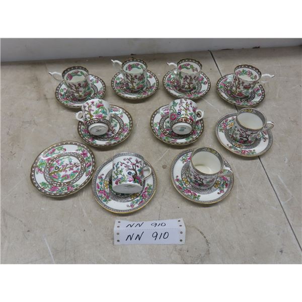 Nine Sets of Miniature Aynsley and Coalport Coffee Cups With Saucers.