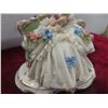 Image 14 : Three Dresden Lace Porcelain Figurines, Tallest 7 1/2" With Two Stands, Some Skirt Damage.