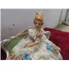 Image 15 : Three Dresden Lace Porcelain Figurines, Tallest 7 1/2" With Two Stands, Some Skirt Damage.