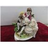 Image 3 : Three Dresden Lace Porcelain Figurines, Tallest 7 1/2" With Two Stands, Some Skirt Damage.