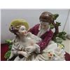 Image 8 : Three Dresden Lace Porcelain Figurines, Tallest 7 1/2" With Two Stands, Some Skirt Damage.