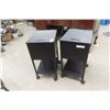 Image 1 : Two Rolling Metal Filing Cabinets 27" x 18" x 14"