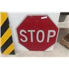 Image 2 : Metal Stop Sign (30" Diameter) and Caution Sign 12" x 36"