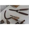 Image 2 : Sugar Beet Knife, Hand Sickle, Hatchet, Course Comb, Furse Iron, and Pliers