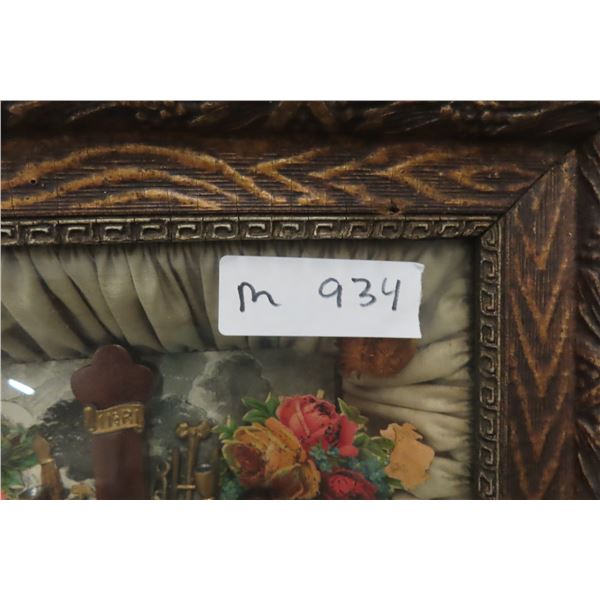 Antique Religious Display, "Thy Kingdom Come" 17 1/2" x 21 1/2"