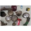 Image 2 : Vintage Auto/Tractor Headlights and Taillights, Plus Gauge
