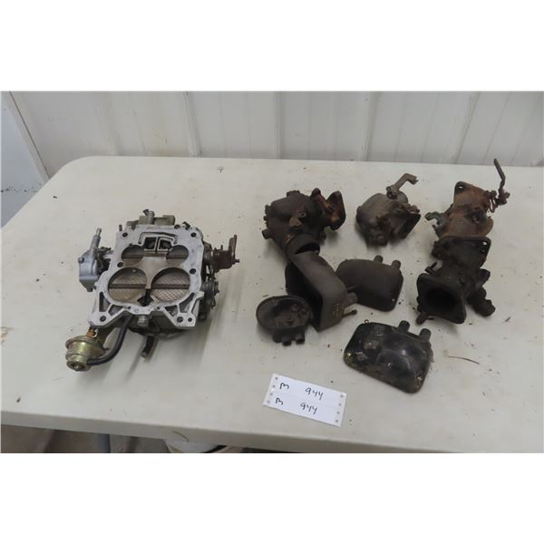 4-Barrel Carburetor; Old Tractor Carburetor Manifold; Some Additional Parts