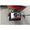 Image 2 : Sony Flip Alarm Clock, Polaroid Camera, and Box of Vintage Cameras