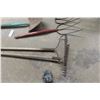 Image 2 : Five Hand Yard Tools Including Spade, Rakes, and Forks