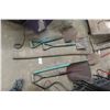 Image 1 : Five Hand Yard Tools Including Garden Bar, Shovels, and Spade