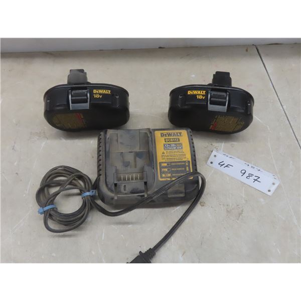 Dewalt 12V-20V Charger with Two 18V Batteries