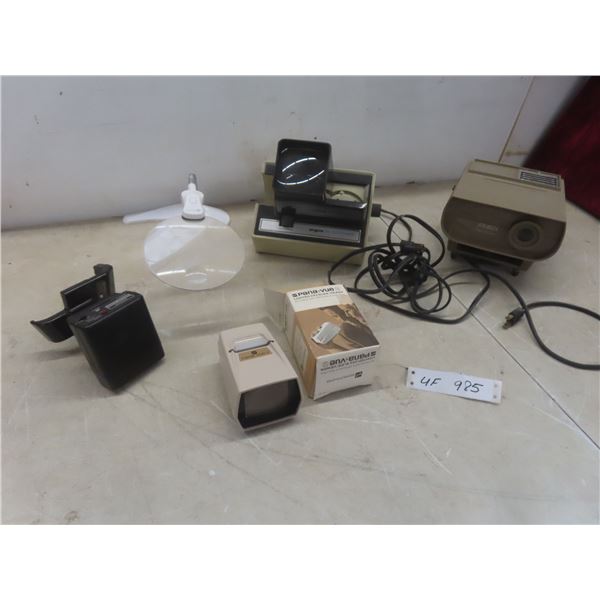 Kodak Instant Flash, Viewmaster Projector, Lighted Slide Viewer, Magnifying Glass on Stand and More