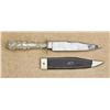 Image 2 : Cutlery gripped clip point bowie knife and leather sheath, by Manson of Sheffield, approx. 12” overa