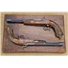 Image 2 : Cased pair of percussion target/dueling pistols circa approximately 1850, blued and fluted barrels, 