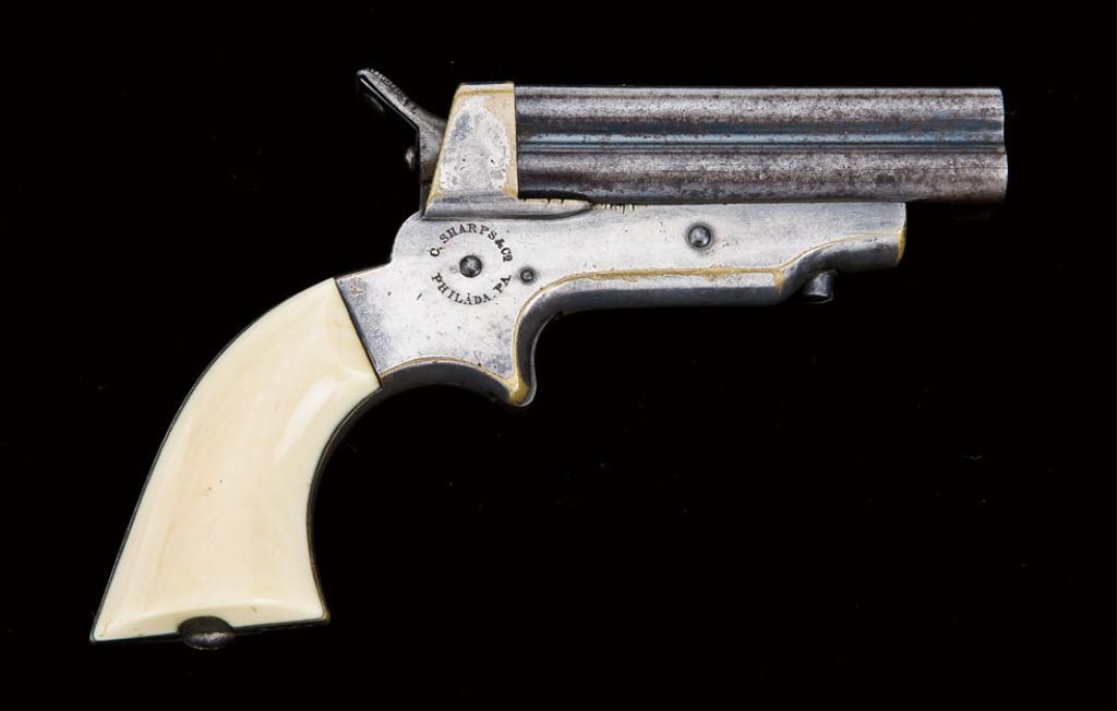 Sharps model 2a .30 cal rimfire pepperbox derringer, blue and silver ...