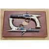 Image 2 : Pair of percussion belt pistols of unusual style and form. .46 caliber rifled octagon barrels, cast 