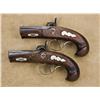 Image 2 : Beautiful matched pair of A. Wurfflein percussion derringers, .41 cal., 2-1/2” barrels, engraved bac