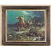 Image 1 : Framed original color Frank Tenney Johnson print entitled “A Fresh Mount on the Pony Express” depict