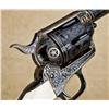 Image 7 : Outstanding custom engraved and 24 K gold inlaid Colt Storekeeper's Model SAA revolver, .45 Long Col