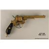 Image 2 : Cased engraved and Gold washed large frame brass DA Pinfire Revolver, 11mm cal., 6 1/4" round barrel
