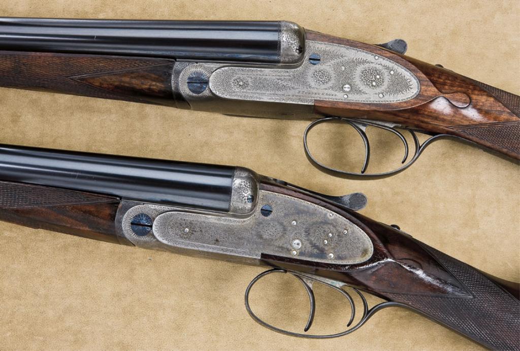 Pair of Purdey full side lock doublebarrel side by side shotguns, in