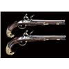 Image 1 : Pair of English flintlock pistols made in Continental form signed “Taylor” on locks, “Sanders” on ba