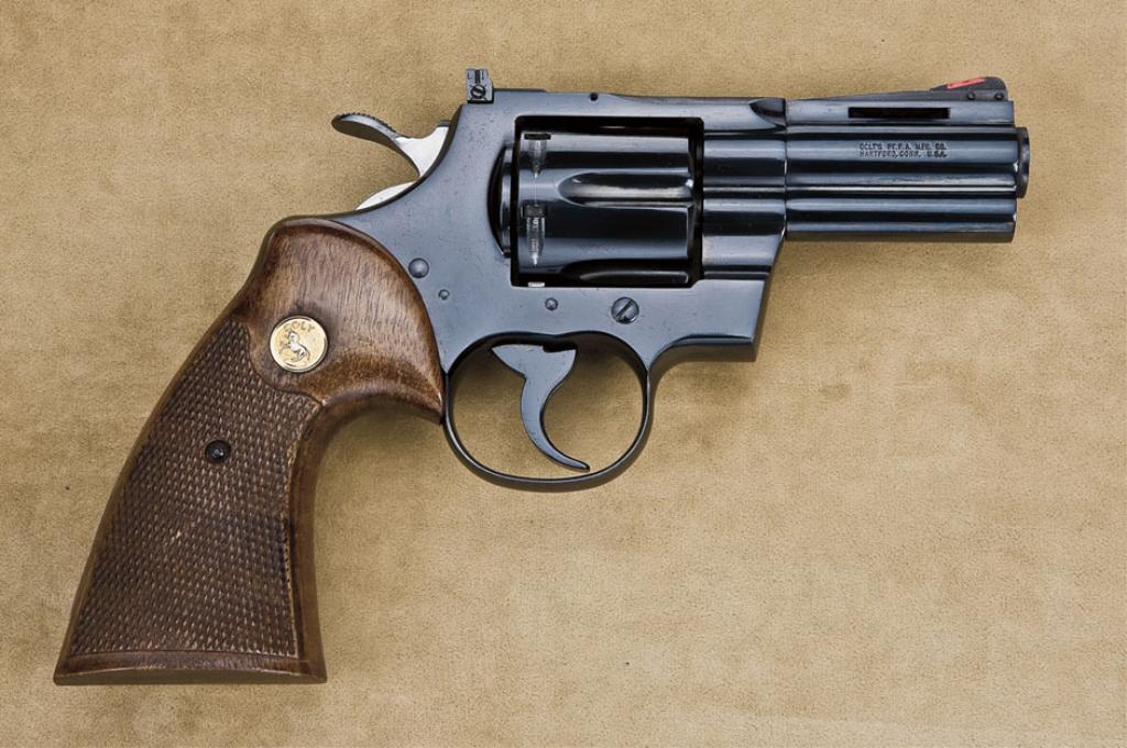 Colt Python Model DA revolver, .357 Magnum cal., rare 3” barrel, blue ...