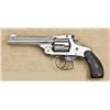Image 1 : Smith & Wesson top break third model DA revolver, .38 cal., 4” round barrel, nickel finish, checkere