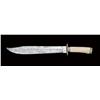 Image 1 : Large fancy unmarked Bowie knife, approx. 17-3/4” overall with 12-1/2” clip point blade with sharpen