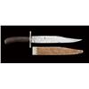 Image 2 : Large clip point Bowie knife by Barnes and Son Sheffield, with five etched blade and original scabba