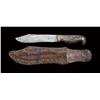 Image 1 : Unmarked, hand-made skinning knife in the California style. Approx. 10-5/8” overall, 6-1/8” clip bla