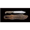 Image 2 : Unmarked, hand-made skinning knife in the California style. Approx. 10-5/8” overall, 6-1/8” clip bla