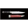 Image 2 : Near mint original and unsharpened Bowie knife with fancy and gold-gilted clip point blade and origi