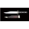 Image 1 : Small unmarked Sheffield Bowie knife. Approx 11-1/8” overall with 6-5/8” blade with a sharpened fals