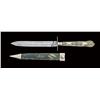 Image 1 : Small Sheffield dagger, approx 9-1/8” overall with 5” double-edged dagger blade. The ricasso is stam